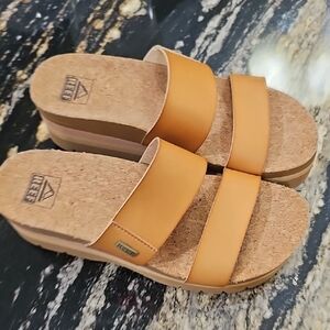 Reef Women’s Double-Strap Wedge Sandals in Tan